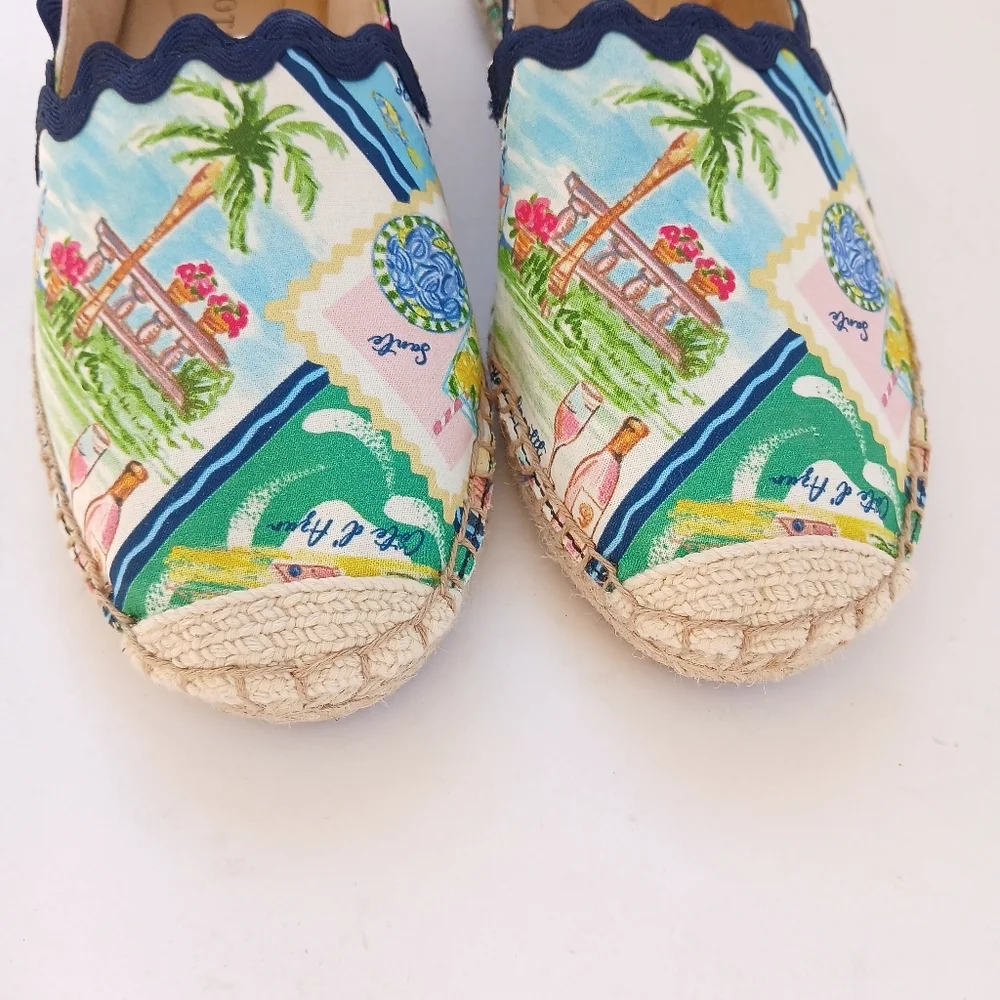 Talbots Izzy Summer Vista Print Espadrille Size 6.5
